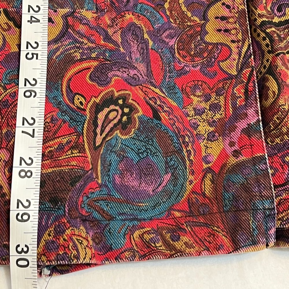 Vintage ON THE VERGE Women's Blazer Over Size Jacket Size M Pocket Denim Print - Picture 9 of 10